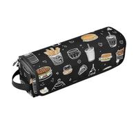 Sac de voyage pour outils de cheveux avec coussinet résistant à la chaleur, grand étui de voyage pour outils chauds, fer à friser, fers plats, volumateur de cheveux, coiffeur, hamburger noir et blanc