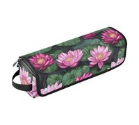 Sac de voyage pour outils de cheveux avec coussinet résistant à la chaleur, organiseur de grande capacité pour fer à lisser, fer à friser, sèche-cheveux, nénuphar magenta, peinture à l'aquarelle