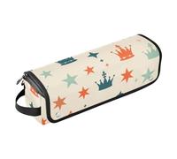 Sac de voyage pour outils de cheveux avec coussinet résistant à la chaleur, outils chauffants, sac de voyage pour fer à friser, fer à lisser, sèche-cheveux plat, motif couronne et étoiles