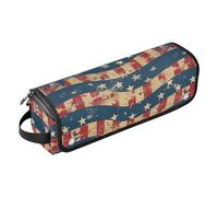 Sac de voyage pour outils de cheveux avec coussinet résistant à la chaleur, sac de rangement pour fers plats, lisseurs, fers à friser, drapeau américain, patriotique des États-Unis, bleu et rouge, sac