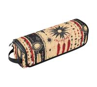 Sac de voyage pour outils de cheveux avec tapis amovible résistant à la chaleur pour outils de coiffure, fer à friser, sèche-cheveux, étoile occidentale, attrape-rêves, tribal étoilé, lune, coucher de