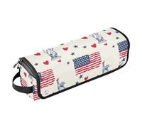 Sac de voyage pour outils de cheveux avec tapis de fer à friser - Sac de rangement pour fers plats, lisseurs, fers à friser, déesse de la liberté, amour du 4 juillet, étui de voyage pour