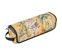 Sac de voyage pour outils de cheveux avec tapis en fer, sac de rangement pour fers plats, lisseurs, fers à friser, fleurs d'automne, orchidée, muflier, papillons, abeilles, pêche