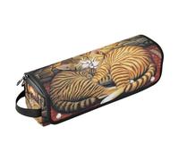 Sac de voyage pour outils de cheveux avec tapis résistant à la chaleur, étui de voyage imperméable pour fer à friser, fer à friser, Hearthside Feline Siesta : Cozy Cats by The Fire