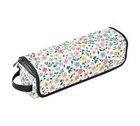 Sac de voyage pour outils de cheveux avec tapis résistant à la chaleur, grand étui de voyage pour fer à friser, fer à lisser, sèche-cheveux plat, jolies petites fleurs et feuilles, essentiel de voyage