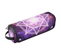 Sac de voyage pour outils de cheveux avec tapis résistant à la chaleur, outils chauffants, sac de voyage organisateur pour fers plats, lisseurs, fers à friser, galaxie violette, géométries sacrées