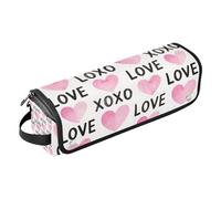 Sac de voyage pour outils de cheveux avec tapis résistant à la chaleur pour fer à friser - Sac de rangement pour fer à lisser et fer à friser Atercolor rose cœur Love XOXO Essentials pour femme