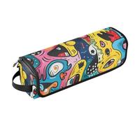 Sac de voyage pour outils de cheveux chauds avec tapis amovible résistant à la chaleur, sac de rangement pour fer à friser, fer à lisser, sèche-cheveux plat, dessin animé, yeux colorés, sac de voyage