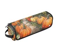 Sac de voyage pour outils de cheveux et tapis résistant à la chaleur avec fermeture éclair double couche pour fer à friser, fer à lisser, sèche-cheveux plat, citrouilles mignonnes, chemin de jardin