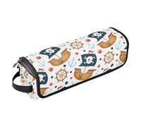 Sac de voyage pour outils de cheveux et tapis résistant à la chaleur avec fermeture éclair pour fer à friser, fer à friser, fer à friser plat, coiffeur de volume, sac de voyage pour bateau pirate de