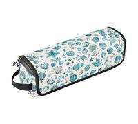 Sac de voyage pour outils de cheveux et tapis résistant à la chaleur étanche pour fer à friser plat, fer à lisser, fer à friser, coquillages, étoile de mer corail, sac de voyage pour outils