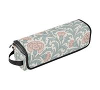 Sac de voyage pour outils de cheveux et tapis résistant à la chaleur, imperméable, portable, sac de voyage plat ouvert pour fers plats, lisseurs, fers à friser - Motif œillet William Morris