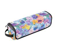 Sac de voyage pour outils de cheveux et tapis résistant à la chaleur, sac de voyage pour fer à lisser les cheveux plats, lisseurs, fers à friser, fleurs de printemps, pensées, jacinthes bleues