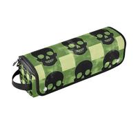 Sac de voyage pour outils de cheveux pour femme avec tapis amovible résistant à la chaleur imperméable pour fer à friser, fer à lisser, sèche-cheveux plat, motif tête de mort, buffle, trèfle à