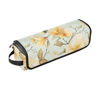 Sac de voyage pour outils de cheveux pour femme et tapis résistant à la chaleur imperméable pour fers plats, fers à lisser, fers à friser, trompette dorée du Brésil, arbre de beauté, fleurs d'été