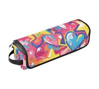 Sac de voyage pour outils de coiffure chauds avec tapis résistant à la chaleur, organiseur portable pour fers plats, lisseurs, fers à friser, graffiti, cœurs, étoiles, voyage portable, Graffiti art