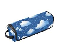 Sac de voyage pour outils de coiffure chauds avec tapis résistant à la chaleur, organiseur portable pour fer à lisser, fer à friser, sèche-cheveux, nuage de dessin animé délicat, bleu foncé