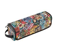 Sac de voyage pour outils de coiffure et tapis résistant à la chaleur amovible pour accessoires de coiffure pour fers plats, lisseurs, fers à friser, collage de dessins animés essentiels de voyage