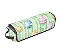 Sac de voyage pour outils de coiffure et tapis résistant à la chaleur avec fermeture éclair, grand étui de voyage pour fer à lisser, fer à friser, carottes de Pâques, œufs aquarelle