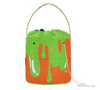 Sac de voyage pour tricot et crochet - Motif goutte d'eau verte sur orange