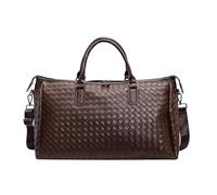 Sac de voyage pour voyage d'affaires, fitness, voyage, grande capacité, sac à bagages, cuir PU, un incontournable pour les amateurs de sport de mode, café, Medium, Épaule/Croix/Poitrine