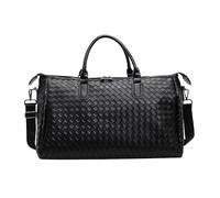 Sac de voyage pour voyage d'affaires, fitness, voyage, grande capacité, sac à bagages, cuir PU, un incontournable pour les amateurs de sport de mode, noir, Medium, Épaule/Croix/Poitrine