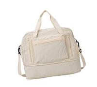 Sac de voyage pratique avec bandoulière réglable, design spacieux, résistant à l'eau, sac à main pour les voyages courts, fitness, bagage à main extensible, beige, Beauté de masse