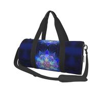 Sac de voyage rectangulaire à motif floral pour femmes et hommes, sac fourre-tout rond en polyester imprimé avec bandoulière, Noir , Taille unique