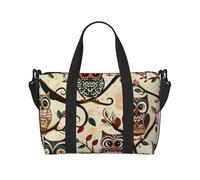 Sac de voyage rectangulaire imprimé mandala artistique, léger, résistant à l'eau, sac de gym et de voyage pour hommes, femmes et adolescents, Art amusant de hiboux, Taille unique, Sac de voyage