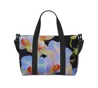 Sac de voyage rectangulaire imprimé mandala artistique, léger, résistant à l'eau, sac de gym et de voyage pour hommes, femmes et adolescents, Imprimé orchidées, Taille unique, Sac de voyage