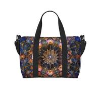 Sac de voyage rectangulaire imprimé mandala artistique, léger, résistant à l'eau, sac de gym et de voyage pour hommes, femmes et adolescents, Art Mandala Rectangle, Taille unique, Sac de voyage