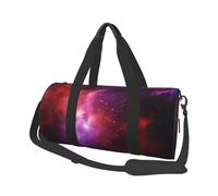 Sac de voyage rétro avec motif spatial pour homme et femme - Grande capacité - Sac fourre-tout en toile pour voyage, yoga, Univers violet et rouge, Taille unique