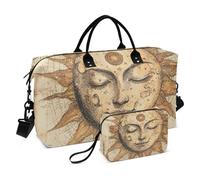 Sac de voyage rétro bohème pour tarot astrologie étoile lune sac de week-end sac de sport sac fourre-tout avec trousse de toilette pour yoga 2 pièces ensemble bolsas para viajar en Avion de Mujer