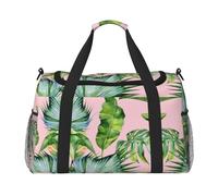 Sac de voyage réutilisable en forme de feuilles de bananier fraîches, parfait pour les activités de plein air, le sport, le camping et les courses, noir, One Size