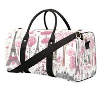 Sac de voyage romantique sur le thème de Paris pour femmes, hommes, filles, garçons, week-end, sac fourre-tout de 22,7 L, bagage cabine, pour sport, gym, yoga, couleur, 22.7L, Organiseur de sac