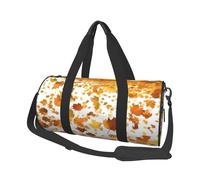 Sac de voyage romantique The Fall of Maple Leaves pour femmes et hommes, sac fourre-tout rond en polyester imprimé avec bandoulière, Noir , Taille unique