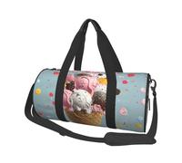Sac de voyage rond à motifs colorés corail - Sac de voyage durable de grande capacité pour les vacances, la gym, les voyages courts, Sweet Ice Cream, Taille unique