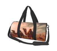 Sac de voyage rond avec drapeau du Canada - Sac de transport durable de grande capacité pour les vacances, la salle de sport, les courts voyages, Camels Rest Desert, Taille unique