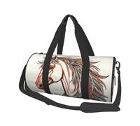 Sac de voyage rond avec drapeau du Canada - Sac de transport durable de grande capacité pour les vacances, la salle de sport, les courts voyages, Cupidon Flèche Amour Cheval, Taille unique