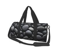 Sac de voyage rond avec image de whisky et de cigarettes - Sac de voyage durable de grande capacité pour les vacances, la gym, les voyages courts, Beaucoup de galets noirs, Taille unique