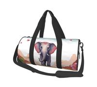 Sac de voyage rond avec image de whisky et de cigarettes - Sac de voyage durable de grande capacité pour les vacances, la gym, les voyages courts, Éléphant porte-bonheur., Taille unique