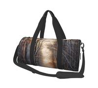 Sac de voyage rond avec image de whisky et de cigarettes - Sac de voyage durable de grande capacité pour les vacances, la gym, les voyages courts, Se promener dans la lumière hivernale, Taille unique