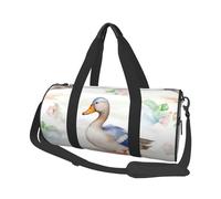 Sac de voyage rond avec image de whisky et de cigarettes - Sac de voyage durable de grande capacité pour les vacances, la gym, les voyages courts, Canard aquarelle, Taille unique