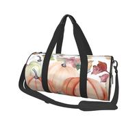 Sac de voyage rond avec image de whisky et de cigarettes - Sac de voyage durable de grande capacité pour les vacances, la gym, les voyages courts, Aquarelle Automne Citrouille, Taille unique
