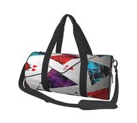 Sac de voyage rond avec image de whisky et de cigarettes - Sac de voyage durable de grande capacité pour les vacances, la gym, les voyages courts, Cartes à jouer polygonales, Taille unique