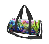 Sac de Voyage Rond Cactus Animal Tropical Renard Serpent Cochon Sac de Sport pour Hommes Femmes Sac polochon Sac de Sport