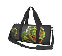 Sac de Voyage Rond caméléon écouter de la Musique Sac de Sport pour Hommes Femmes Sac de Sport Sac de Sport