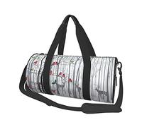 Sac de Voyage Rond cerf de Neige Oiseau Brich Arbre Sac de Sport pour Hommes Femmes Sac polochon Sac de Sport