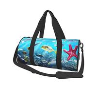 Sac de Voyage Rond coloré 3D Nature pittoresque de la mer sous l'eau des Poissons tropicaux Sac de Sport pour Hommes Femmes Sac polochon Sac de Sport