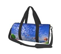 Sac de voyage rond coloré imprimé montgolfière, sac fourre-tout en toile, imperméable et résistant aux déchirures. Sac de voyage pliable pour le week-end